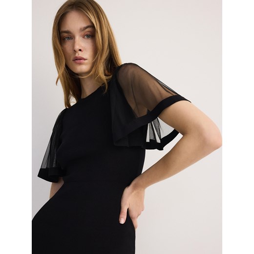 Sukienka Reserved z krótkimi rękawami mini rozkloszowana z wiskozy 