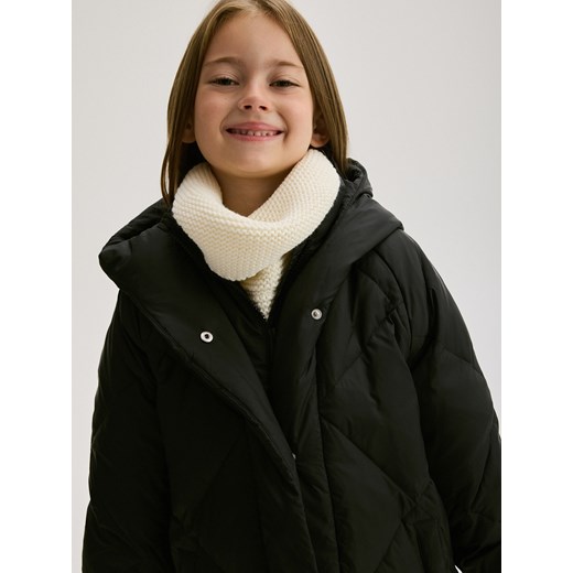 Reserved - Długi płaszcz z puchowym wypełnieniem - czarny Reserved 128 (7-8 lat) Reserved