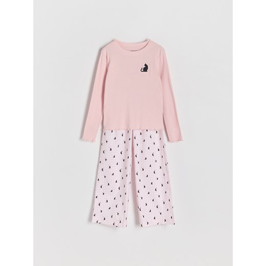Reserved - Dwuczęściowa piżama - pastelowy róż ze sklepu Reserved w kategorii Piżamy dziecięce - zdjęcie 175962999