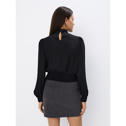 Mohito bluzka damska czarna z długim rękawem 