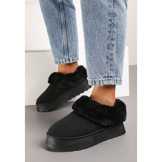 Śniegowce damskie Born2be czarne casual płaskie 