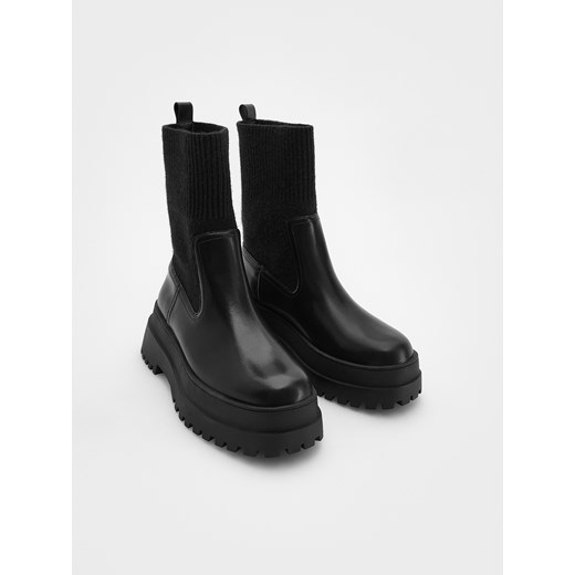 Reserved - Skórzane botki - czarny Reserved 39 Reserved