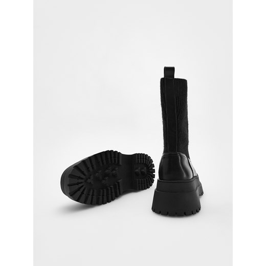 Reserved - Skórzane botki - czarny Reserved 36 Reserved