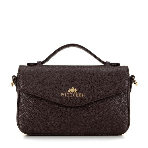 Torebka damska crossbody ze skóry groszkowej brązowa ze sklepu WITTCHEN w kategorii Listonoszki - zdjęcie 175973917