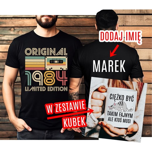 Męska koszulka na 40 URODZINY - ORIGINAL 1984 - ZESTAW KOSZULKA Z KUBKIEM ze sklepu Time For Fashion w kategorii T-shirty męskie - zdjęcie 175975129