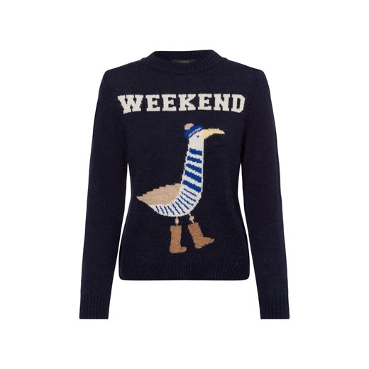 Weekend Max Mara Sweter damski z zawartością alpaki - Ombrosa Kobiety Sztuczne włókno granatowy wzorzysty ze sklepu vangraaf w kategorii Swetry damskie - zdjęcie 175975549