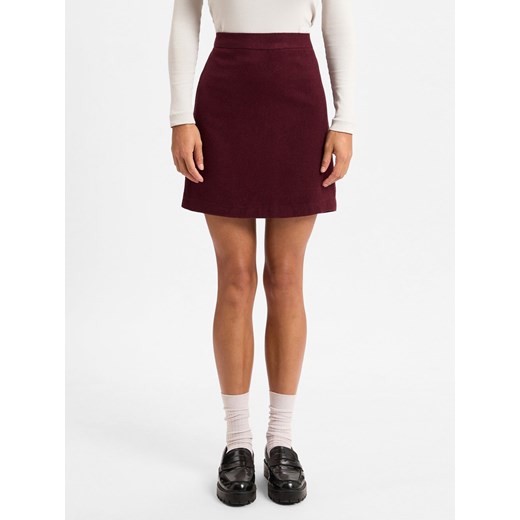 Marie Lund Damska spódnica mini Kobiety Sztuczne włókno bordowy jednolity ze sklepu vangraaf w kategorii Spódnice - zdjęcie 175975596