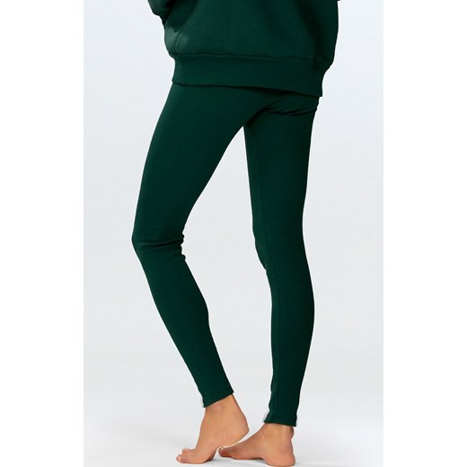 Legginsy prążkowane damskie butelkowa zieleń Oseye, Kolor butelkowa zieleń, Rozmiar L, DKaren ze sklepu Primodo w kategorii Spodnie damskie - zdjęcie 175978849