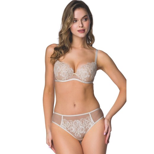 Biustonosz push-up beż-mleko Frances M-3804/11, Kolor beżowo-mleczny, Rozmiar 80E, Mat ze sklepu Intymna w kategorii Biustonosze - zdjęcie 175979099