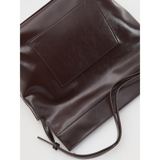 Reserved - Torebka z imitacji skóry - ciemnobrązowy Reserved ONE SIZE Reserved