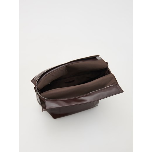 Reserved - Torebka z imitacji skóry - ciemnobrązowy Reserved ONE SIZE Reserved