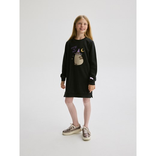 Reserved - Sukienka dresowa Pusheen - czarny Reserved 134/140 (8-9 lat) Reserved