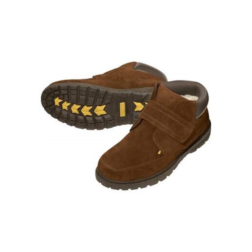 Buty z zamszowej skóry z kożuszkiem sherpa ze sklepu Atlas For Men w kategorii Buty zimowe męskie - zdjęcie 176006906