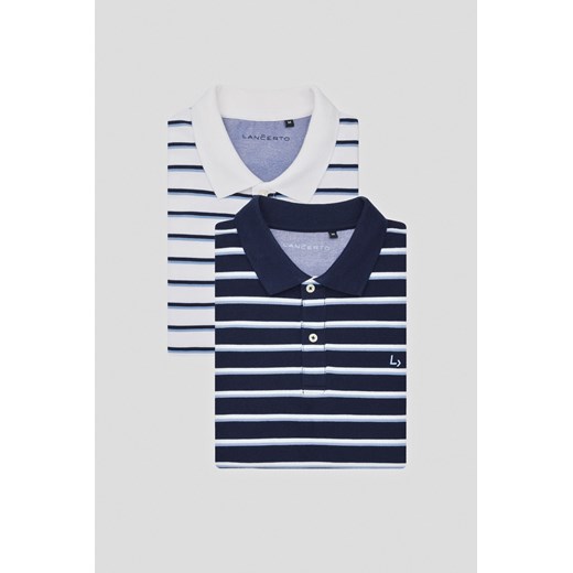 Zestaw 2 Koszulek Polo Bawełnianych Logan ze sklepu Lancerto S.A. w kategorii T-shirty męskie - zdjęcie 176008826