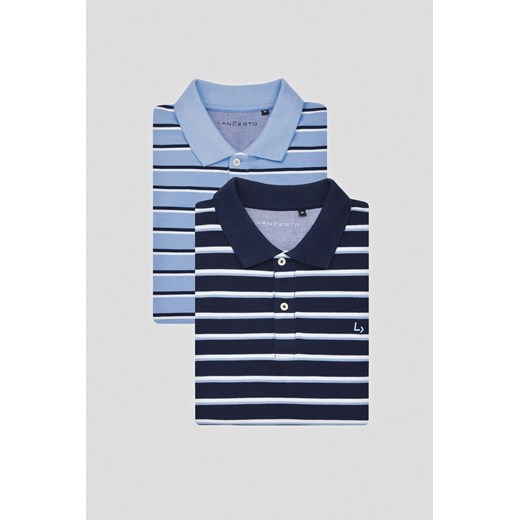 Zestaw 2 Koszulek Polo Bawełnianych Logan ze sklepu Lancerto S.A. w kategorii T-shirty męskie - zdjęcie 176008828