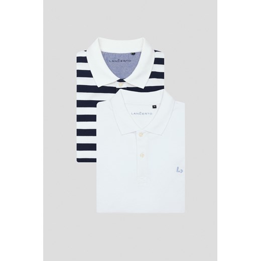 Zestaw 2 Koszulek Polo Bawełnianych Jeff i Manuel ze sklepu Lancerto S.A. w kategorii T-shirty męskie - zdjęcie 176008889