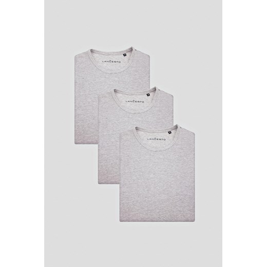 Zestaw 3 Koszulek Szarych z Bawełną Zane ze sklepu Lancerto S.A. w kategorii T-shirty męskie - zdjęcie 176008925