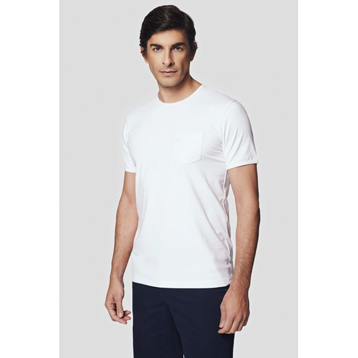 Koszulka z Bawełną Biała Ancus ze sklepu Lancerto S.A. w kategorii T-shirty męskie - zdjęcie 176008929