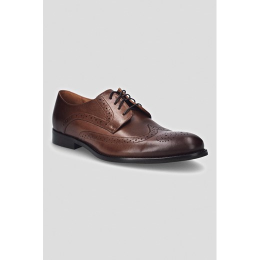 Buty Brogsy Bowery Brązowe ze sklepu Lancerto S.A. w kategorii Buty eleganckie męskie - zdjęcie 176008959