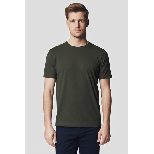 Koszulka z Bawełną Ciemnozielona Jeffrey ze sklepu Lancerto S.A. w kategorii T-shirty męskie - zdjęcie 176009095