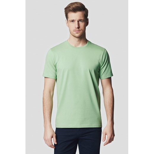 Koszulka z Bawełną Jasnozielona Jeffrey ze sklepu Lancerto S.A. w kategorii T-shirty męskie - zdjęcie 176009098