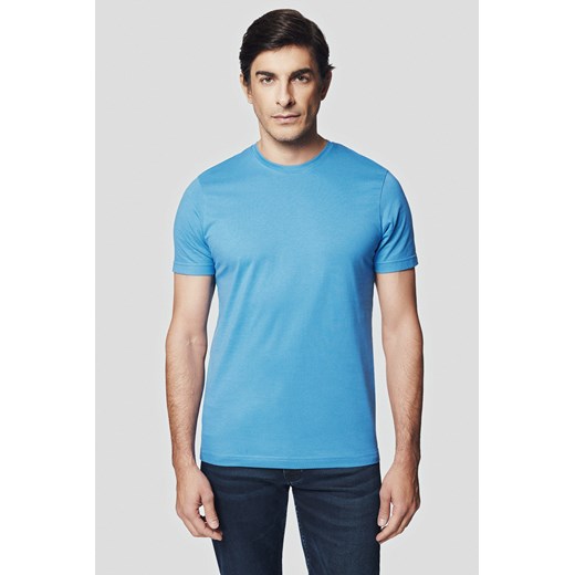 Koszulka Bawełniana Niebieska Kenneth ze sklepu Lancerto S.A. w kategorii T-shirty męskie - zdjęcie 176009136
