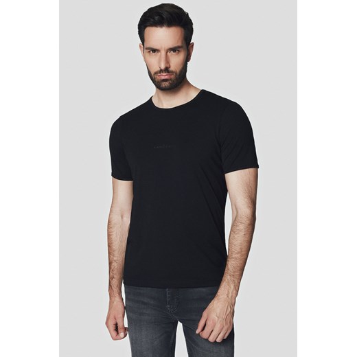 Koszulka Czarna z Bawełną Calum ze sklepu Lancerto S.A. w kategorii T-shirty męskie - zdjęcie 176009185