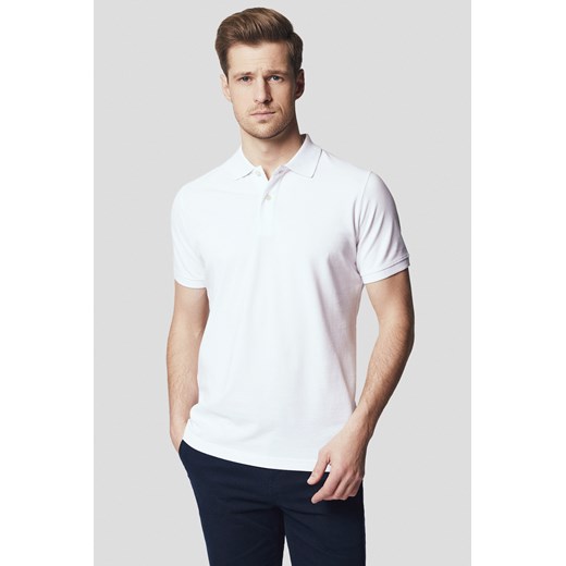 Koszulka Polo Bawełniana Biała Jakob ze sklepu Lancerto S.A. w kategorii T-shirty męskie - zdjęcie 176009189
