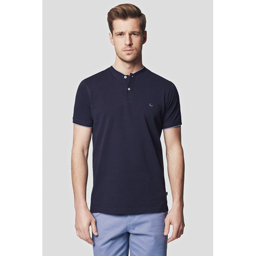 Koszulka Polo Bawełniana Granatowa Robbie ze sklepu Lancerto S.A. w kategorii T-shirty męskie - zdjęcie 176009199