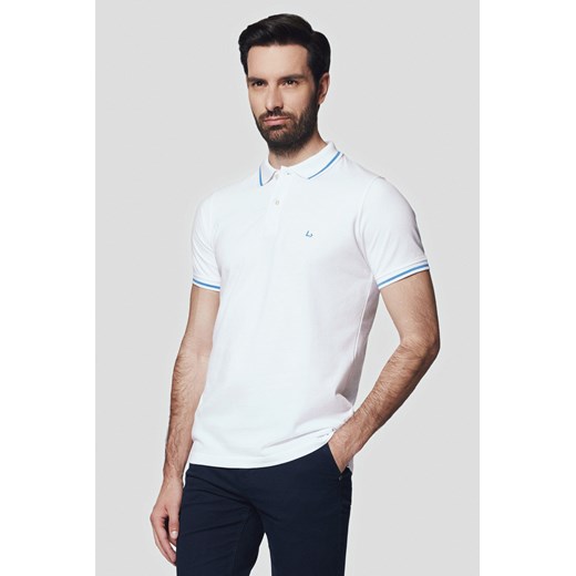 Koszulka Polo Bawełniana Biała Morty ze sklepu Lancerto S.A. w kategorii T-shirty męskie - zdjęcie 176009375