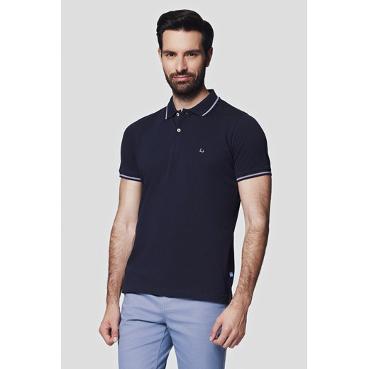 Koszulka Polo Bawełniana Granatowa Morty ze sklepu Lancerto S.A. w kategorii T-shirty męskie - zdjęcie 176009379