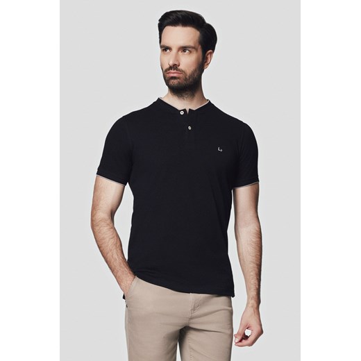 Koszulka Polo Bawełniana Czarna Robbie ze sklepu Lancerto S.A. w kategorii T-shirty męskie - zdjęcie 176009479