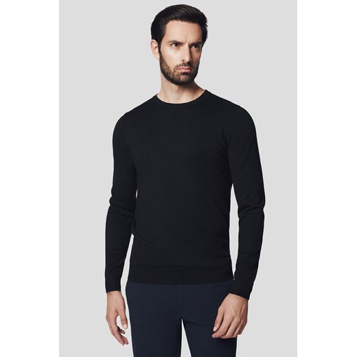Sweter Czarny z Wiskozą Geir ze sklepu Lancerto S.A. w kategorii Swetry męskie - zdjęcie 176009557