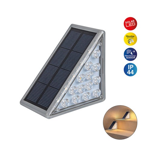 näve Schodowe lampy solarne (2 szt.) w kolorze szarym - 5,2 x 11 x 6,2 cm ze sklepu Limango Polska w kategorii Oświetlenie - zdjęcie 176013037