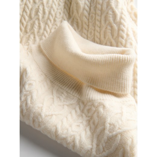 Reserved - Sweter z golfem - kremowy Reserved S Reserved