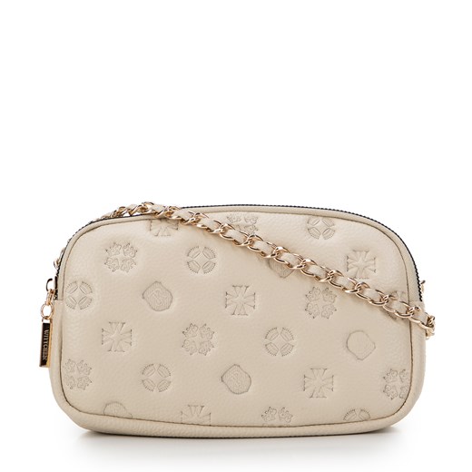 Damska crossbody ze skóry na łańcuszku kremowa ze sklepu WITTCHEN w kategorii Listonoszki - zdjęcie 176016076