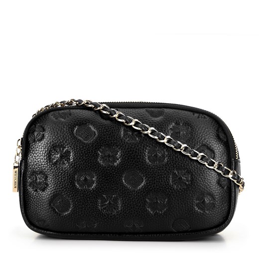 Damska crossbody ze skóry na łańcuszku czarna ze sklepu WITTCHEN w kategorii Listonoszki - zdjęcie 176016077