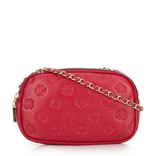 Damska crossbody ze skóry na łańcuszku malinowa ze sklepu WITTCHEN w kategorii Listonoszki - zdjęcie 176016079