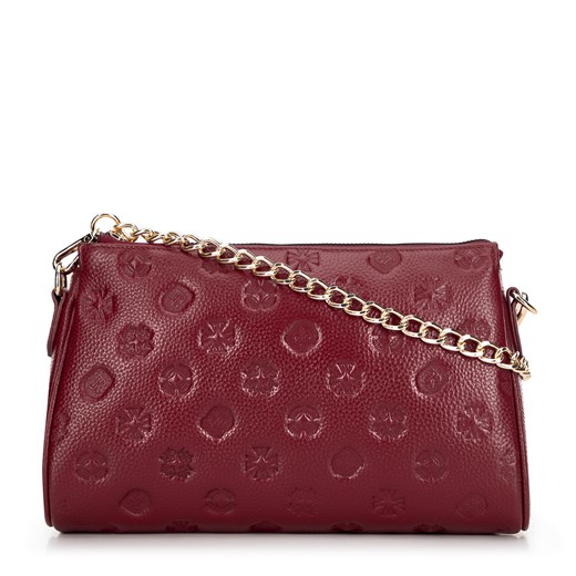 Torebka crossbody skórzana w tłoczenie bordowa ze sklepu WITTCHEN w kategorii Listonoszki - zdjęcie 176016085
