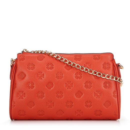 Torebka crossbody skórzana w tłoczenie pomarańczowa ze sklepu WITTCHEN w kategorii Listonoszki - zdjęcie 176016087