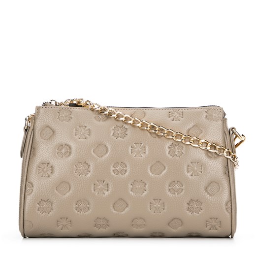 Torebka crossbody skórzana w tłoczenie beżowa ze sklepu WITTCHEN w kategorii Listonoszki - zdjęcie 176016088