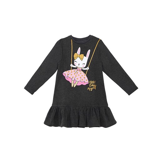 Denokids Sukienka &quot;Giitter Rabbit&quot; w kolorze antracytowym Denokids 116 wyprzedaż Limango Polska