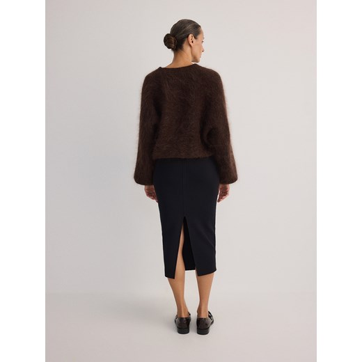 Reserved - Spódnica midi z wiskozą - czarny Reserved L Reserved