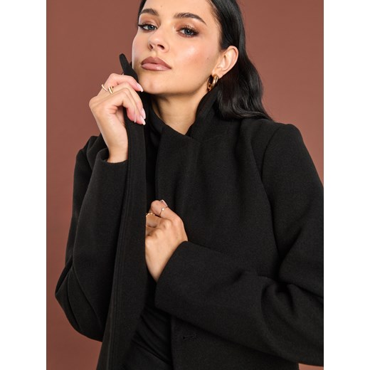 Sinsay - Płaszcz z paskiem - czarny Sinsay L Sinsay