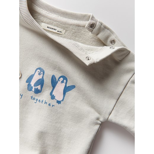 Reserved - Bluza z haftem - jasnoszary Reserved 62 (1-3 m.) Reserved
