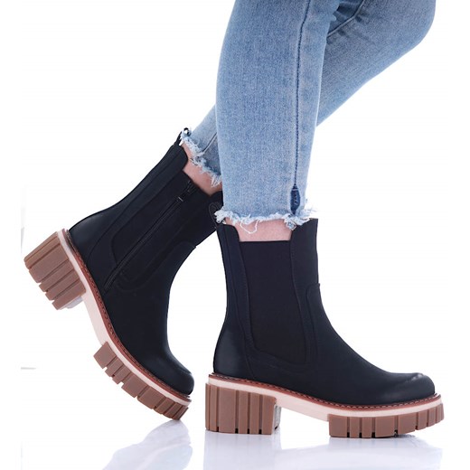 Botki Pantofelek24 bez zapięcia casualowe jesienne 