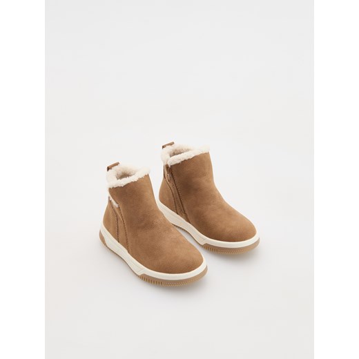 Buty zimowe dziecięce brązowe Reserved jesienne na zamek 