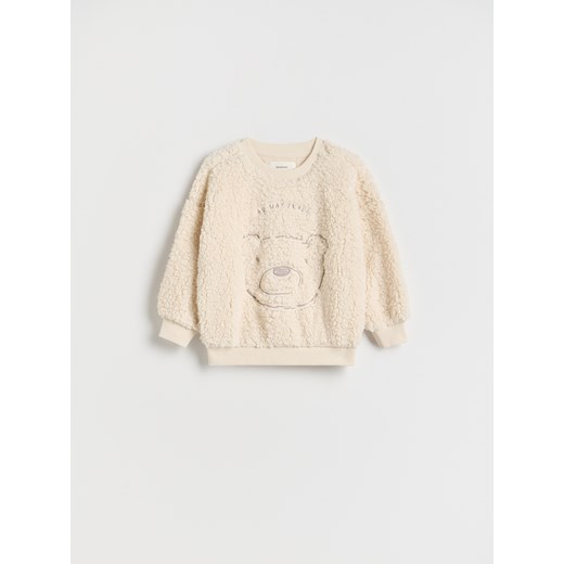 Reserved - Bluza z haftem - złamana biel ze sklepu Reserved w kategorii Bluzy chłopięce - zdjęcie 176035616