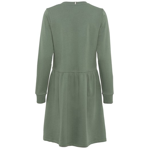 Sukienka zielona Camel Active z okrągłym dekoltem z długim rękawem 