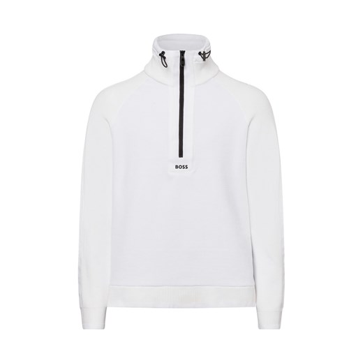 BOSS Green Bluza męska - Zartic Mężczyźni biały jednolity ze sklepu vangraaf w kategorii Bluzy męskie - zdjęcie 176039515